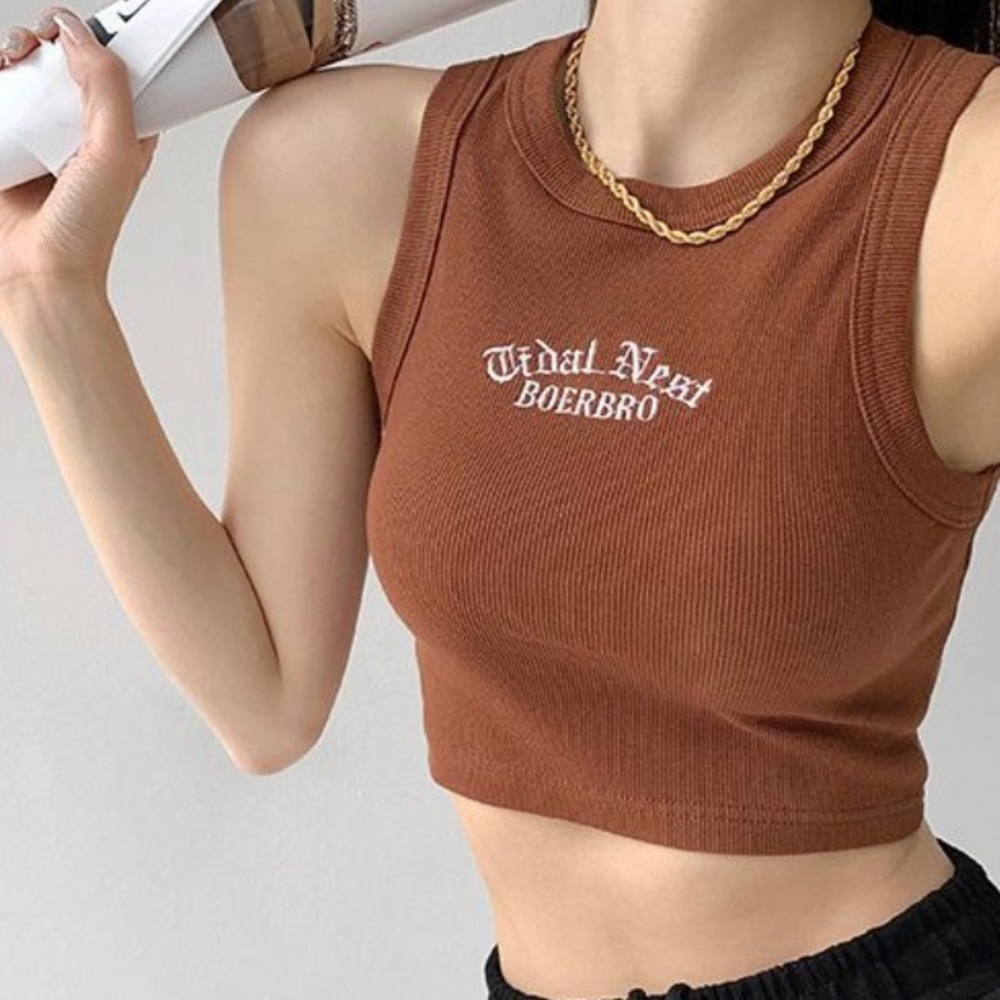 Brown Crop top